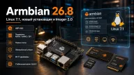 Armbian 26.8 — Linux 7.1, новый установщик, Imager 2.0 и загрузочные UEFI ISO